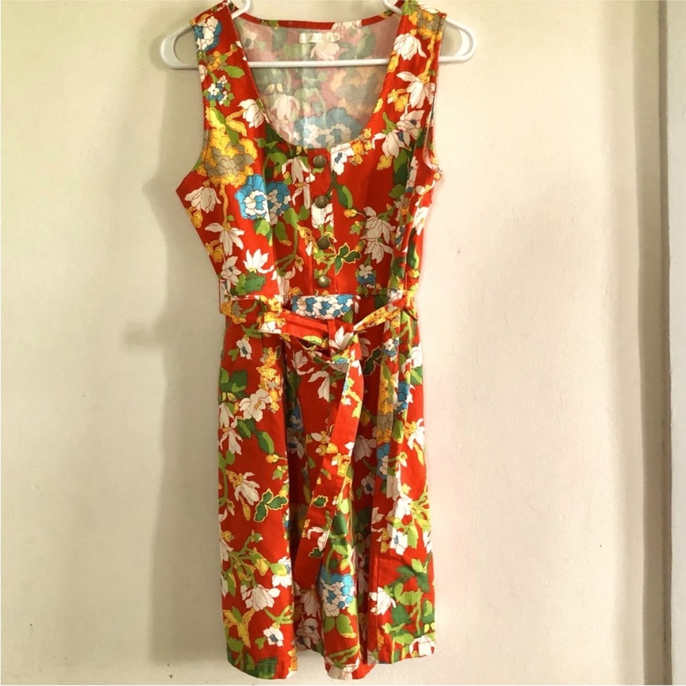 {ANTHRO} Tulle Floral Sleeveless Dress